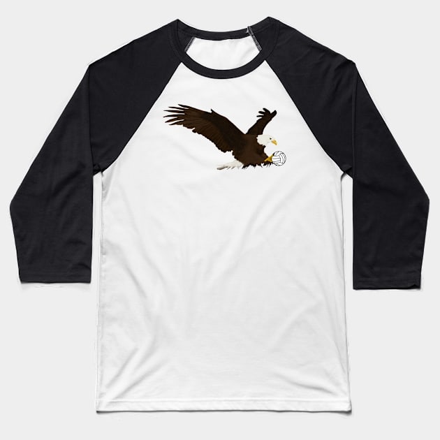 Volleyball Eagle Baseball T-Shirt by College Mascot Designs